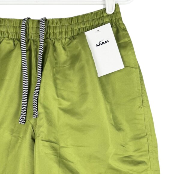 Nike Men's Elastic/Drawstring Waist Logo Lime Green Swim Shorts Size Medium NWT - Picture 3 of 12